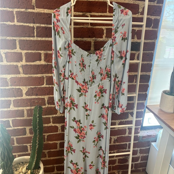 Reformation Shelby Floral Midi Dress in Giulia (Blue) 10 - Picture 9 of 9